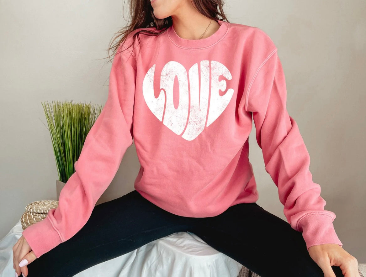 Distressed Love Heart Sweatshirts