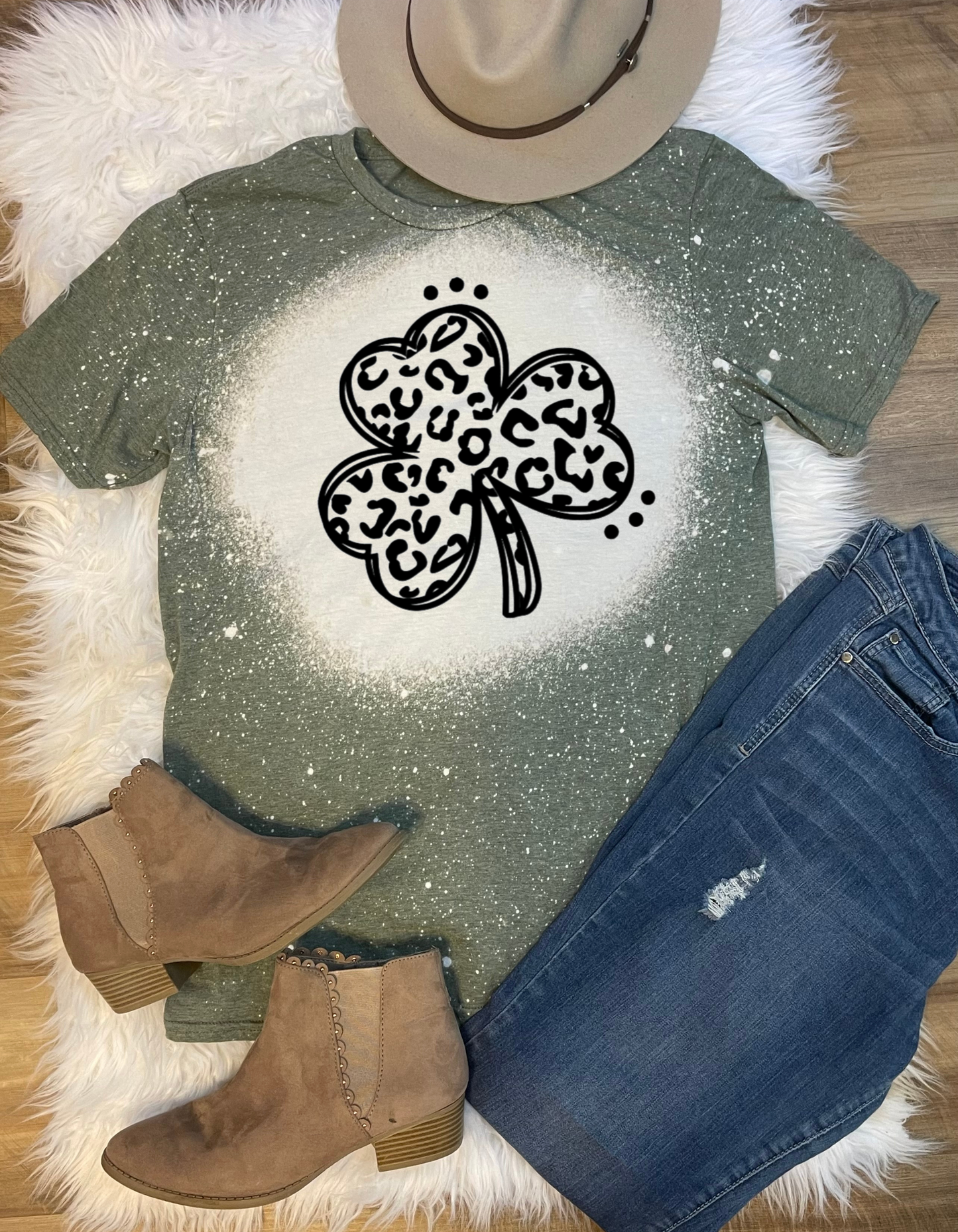 Leopard Print Shamrock Shirt