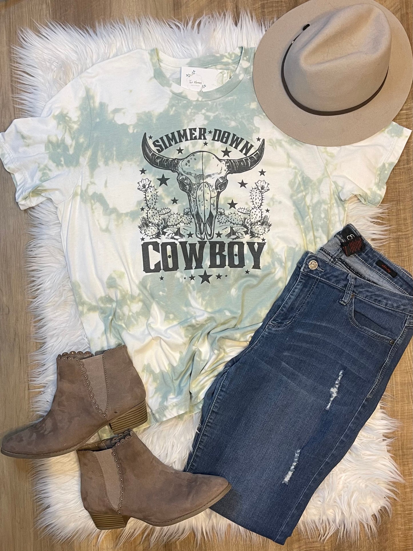 Simmer Down Cowboy Bleached Shirt