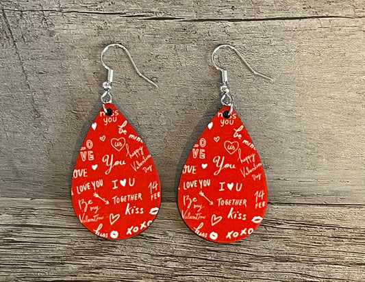 Cute Valentine Sayings Earrings