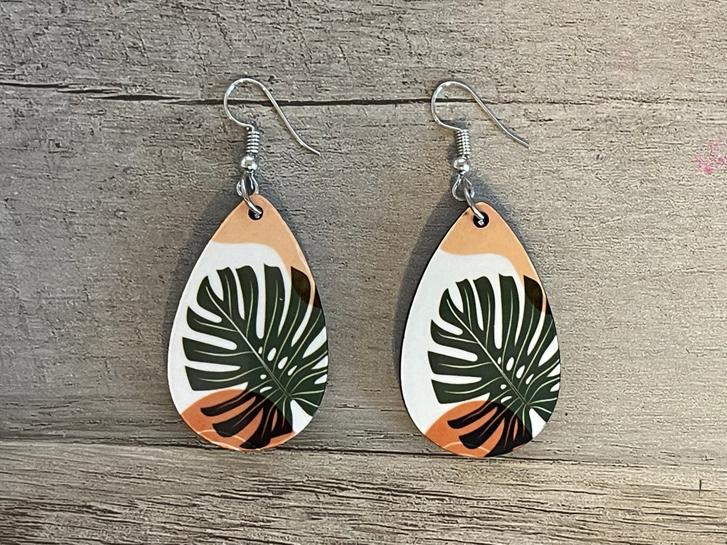 Boho Monstera Earrings