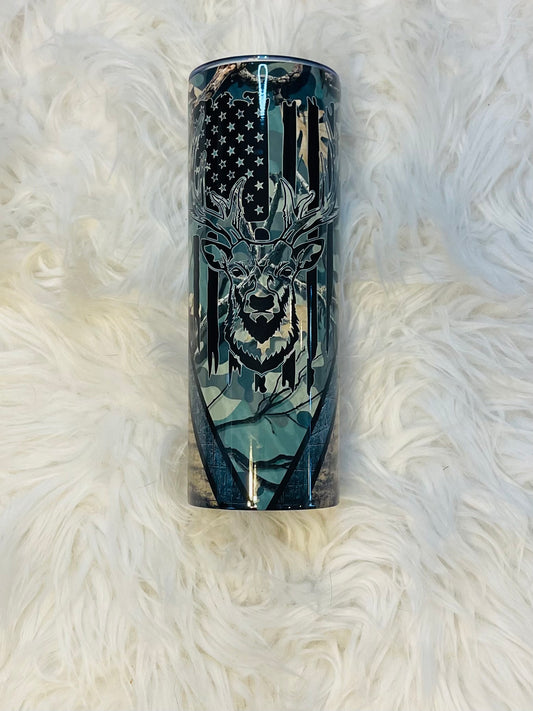 Camo/Deer/Flag Tumbler