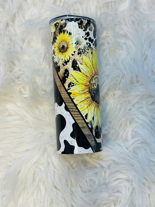 Sunflowers/Cow/Leopard Print Tumbler