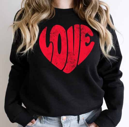 Distressed Love Heart Sweatshirts